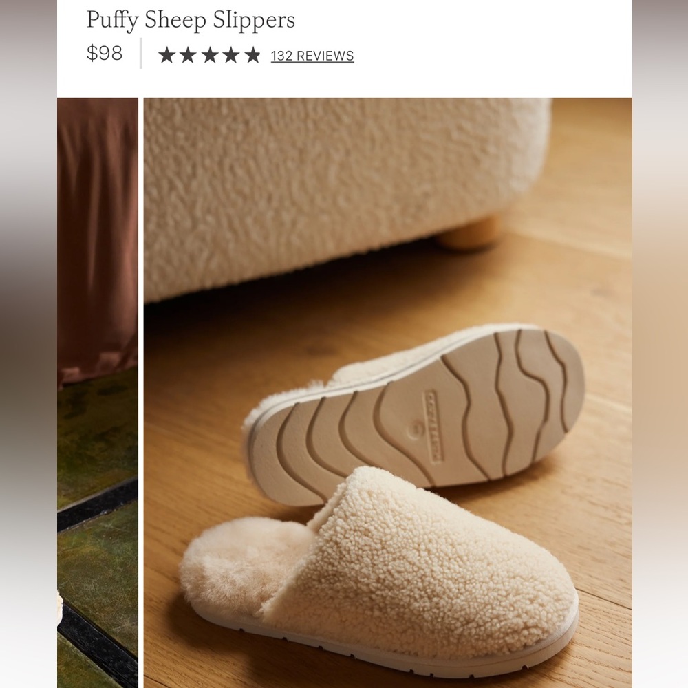 Cozy Earth Puffy Sheep Slippers in Natural